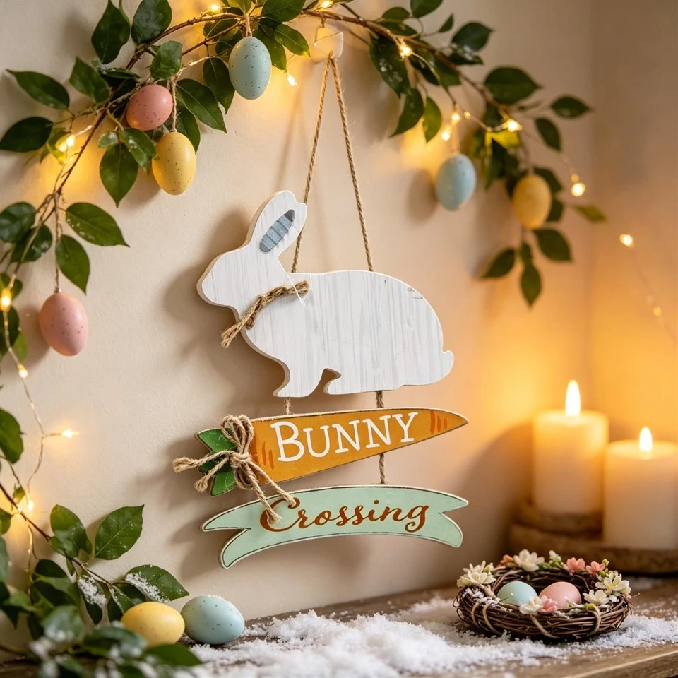 Rustic Bunny Crossing Hanging Sign suppliers